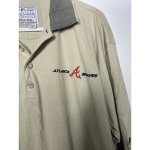 Vintage Atlanta Braves Short‎ Sleeve Polo Shirt Size XXL MLB 90s Collared